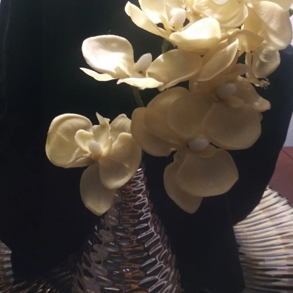 Final Price - Miniature Silver Artificial Orchid Vase